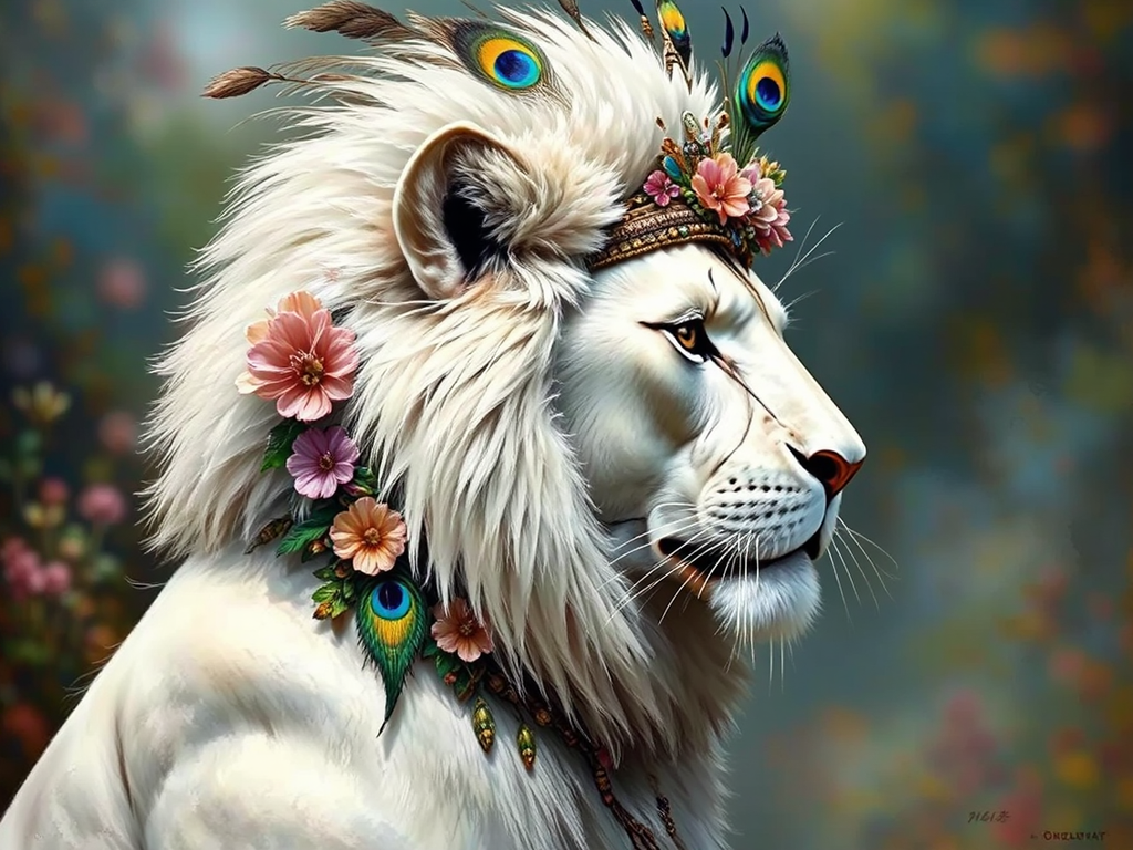 White lioness in traditional