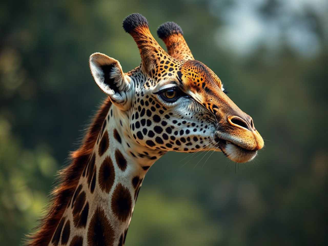 A giraffe with a