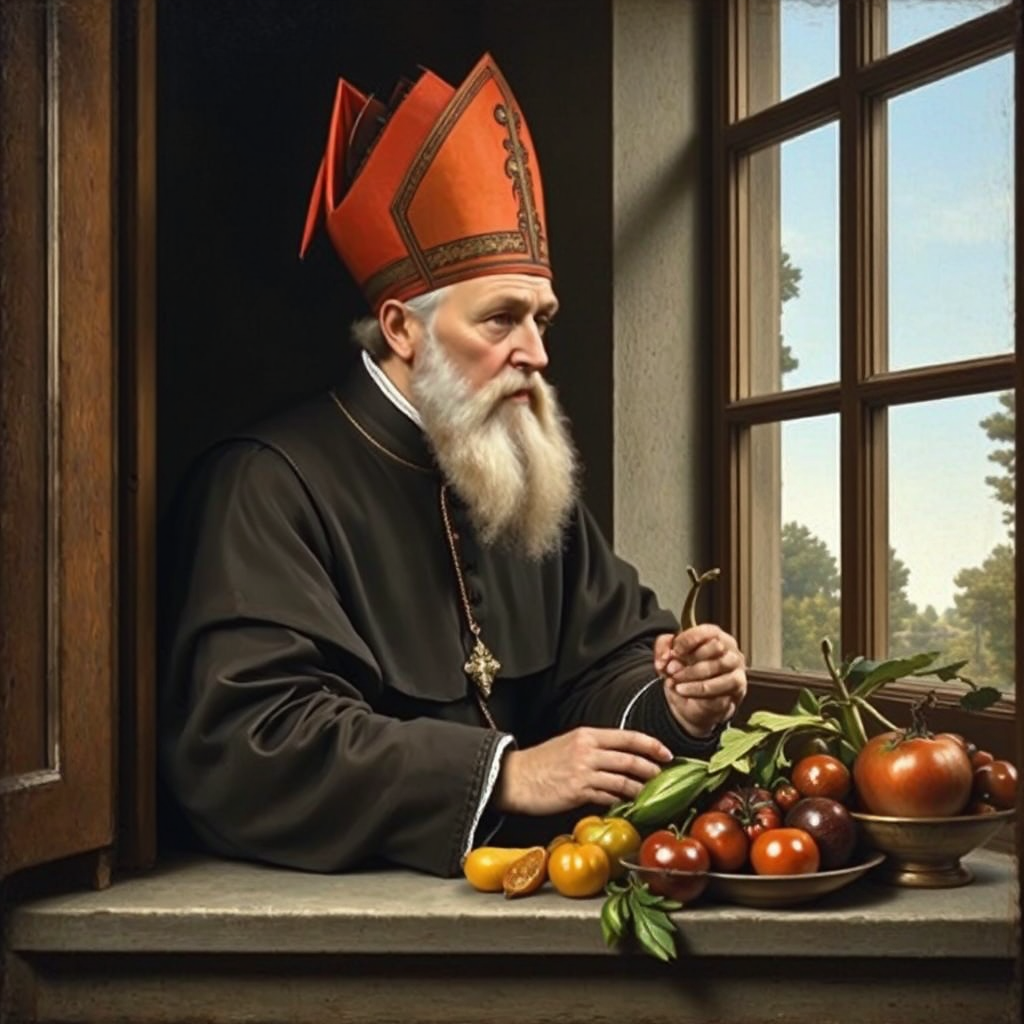 A Flemish cardinal sits