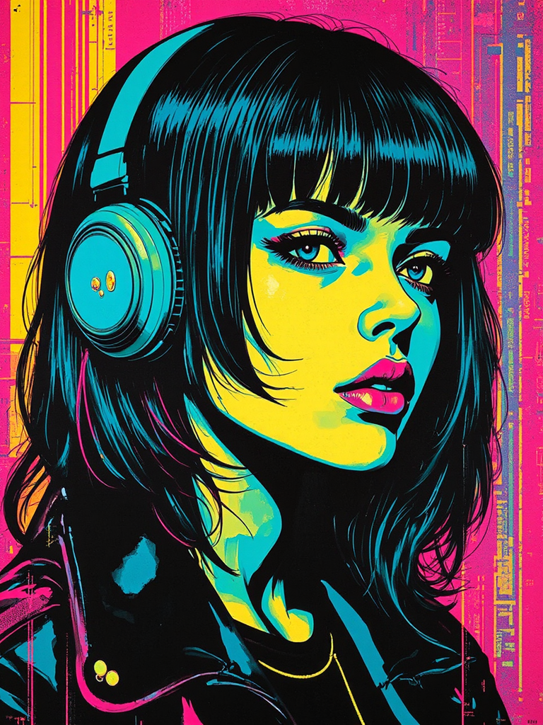 Cyberpunk pop art portrait.