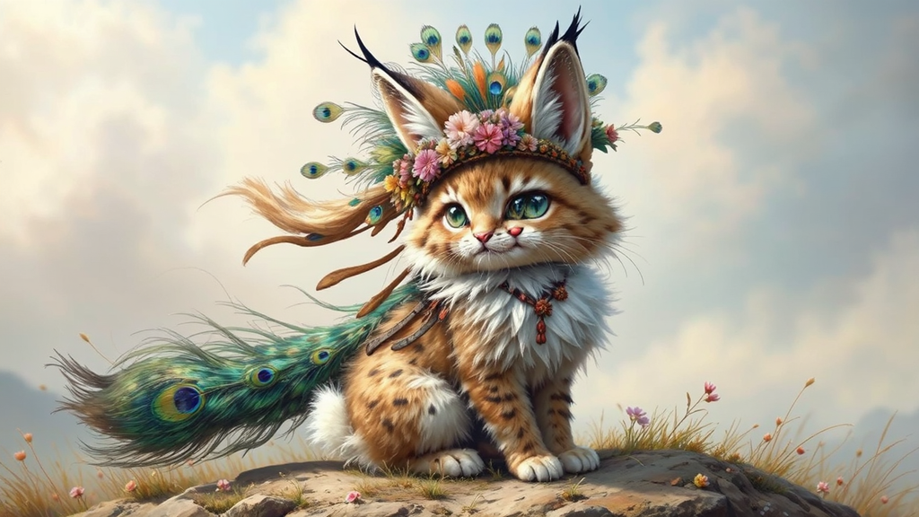 Furry animal with peacock
