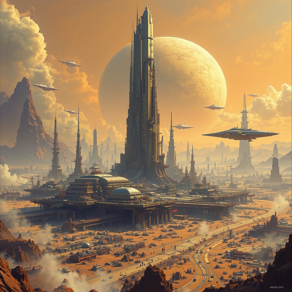 Industrial spaceport on a