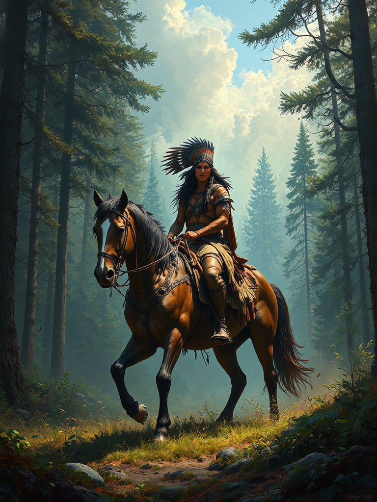 Native American on horseback