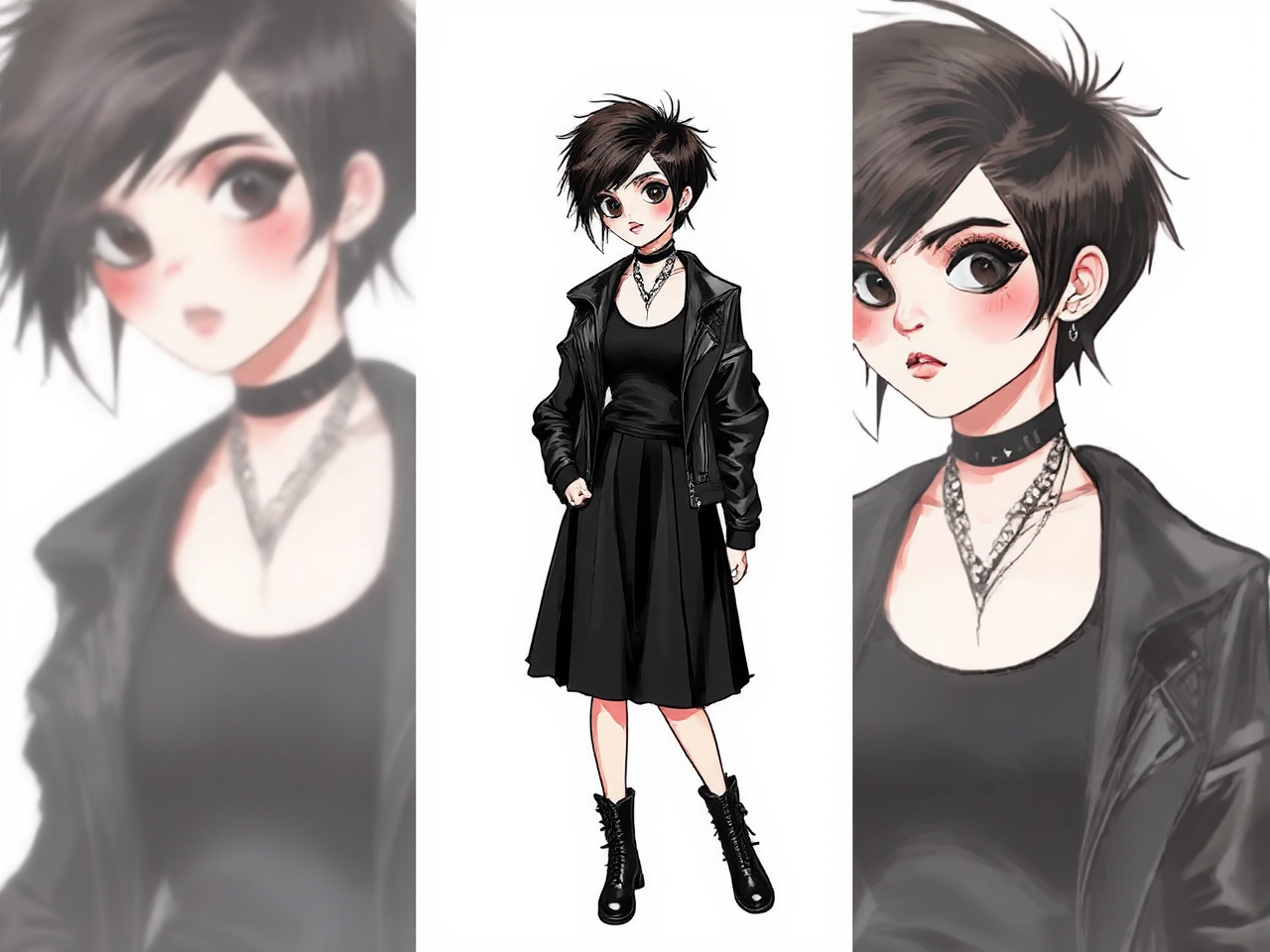 Young woman in black