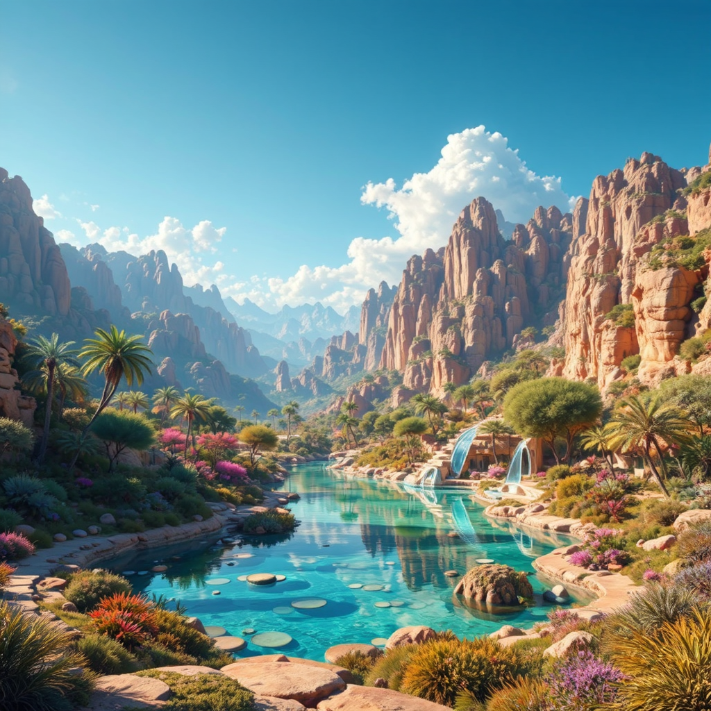 Highly detailed desert landscape.