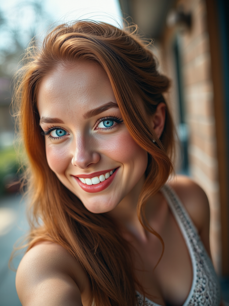 Woman with auburn hair,