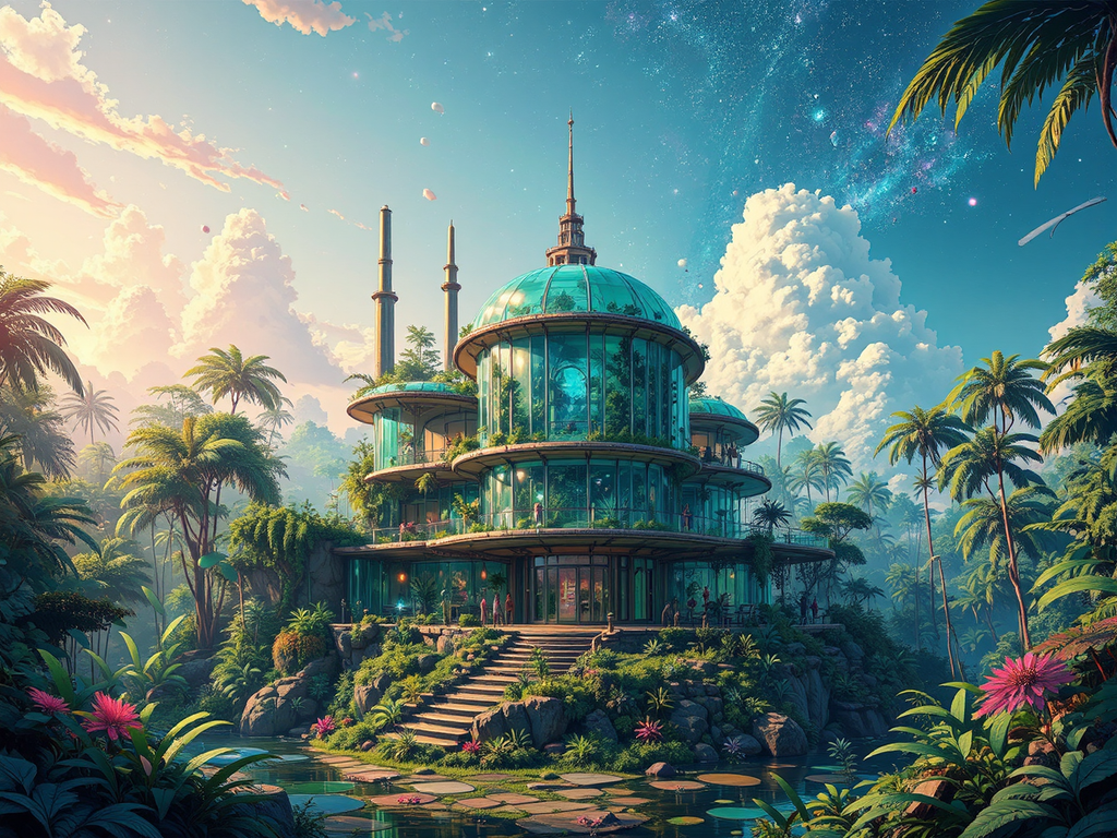 Detailed futuristic urban landscape