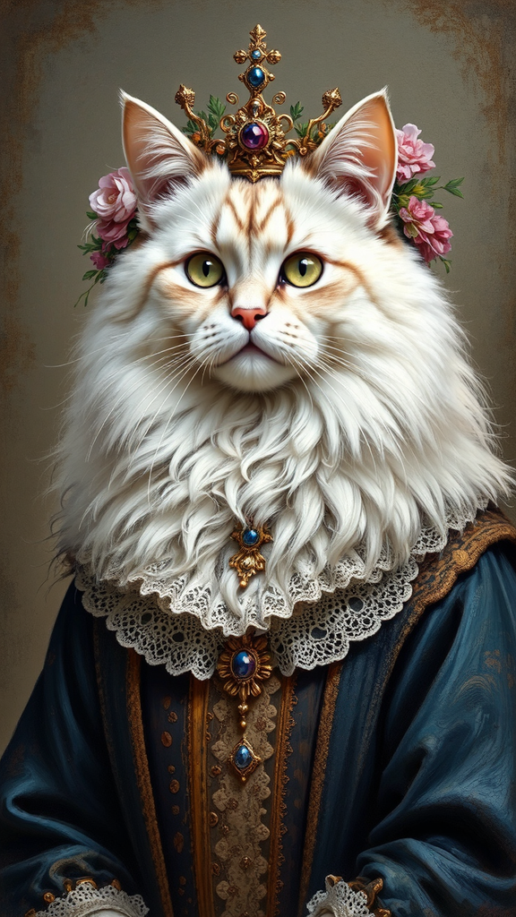 A regal long-haired white
