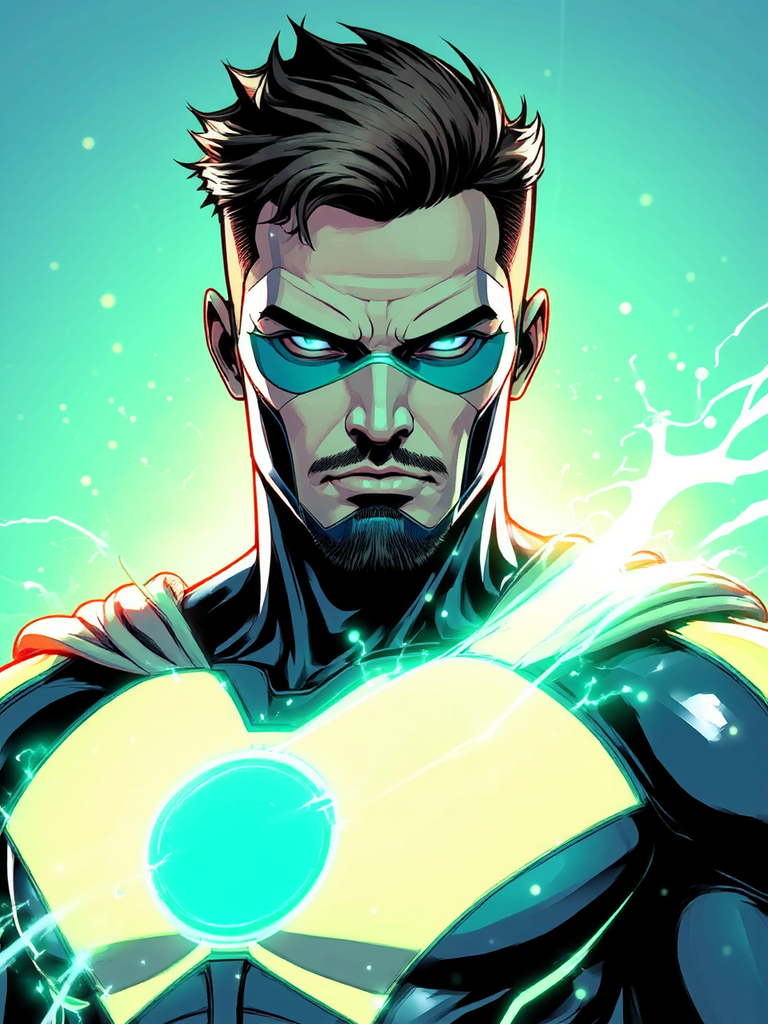 New superhero with digital