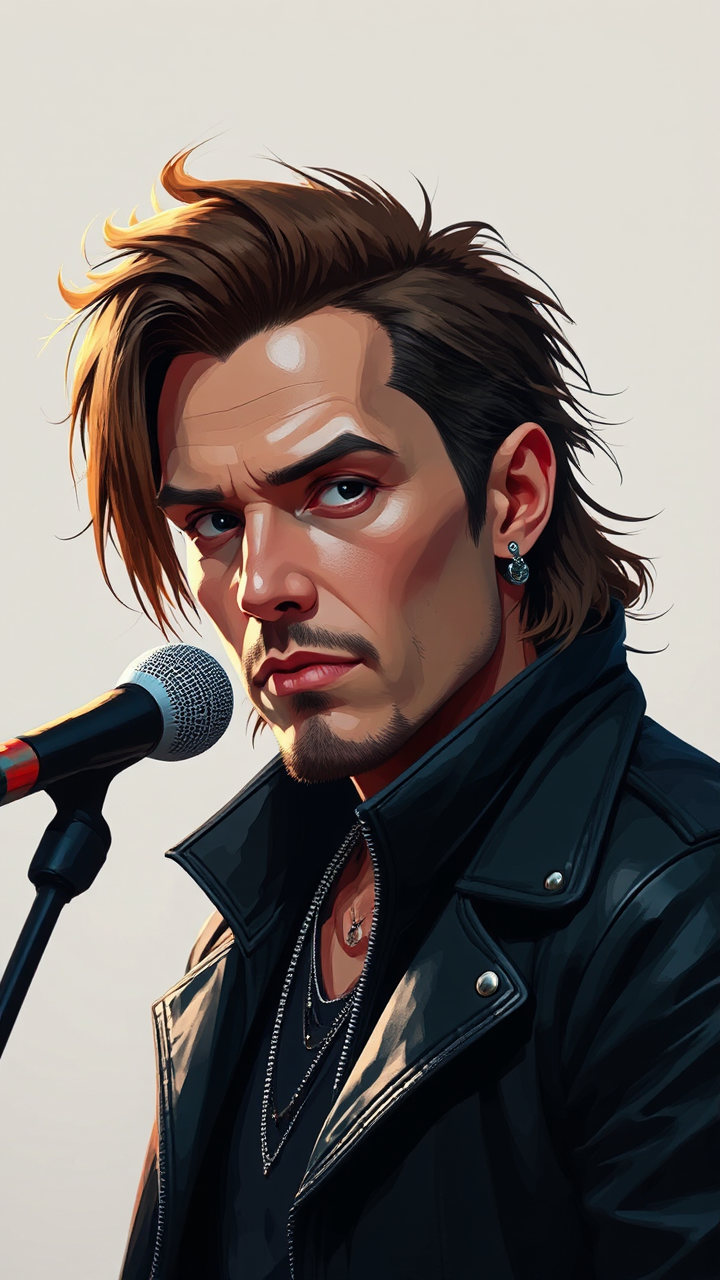 Male rock singer in