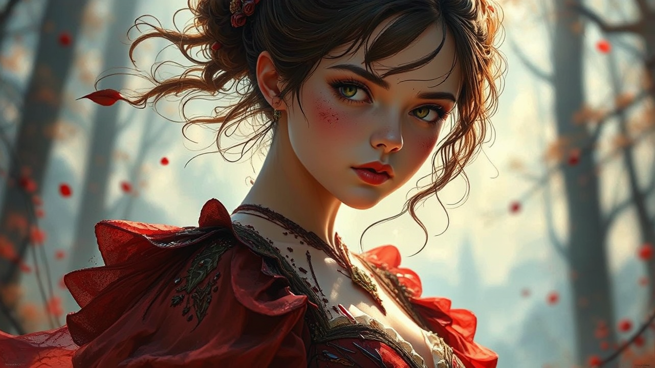 Girl in a red