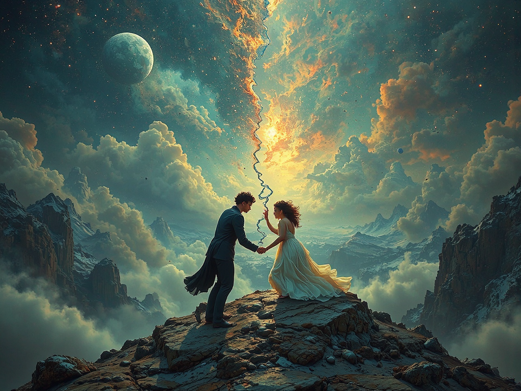 Lovers separated by vast