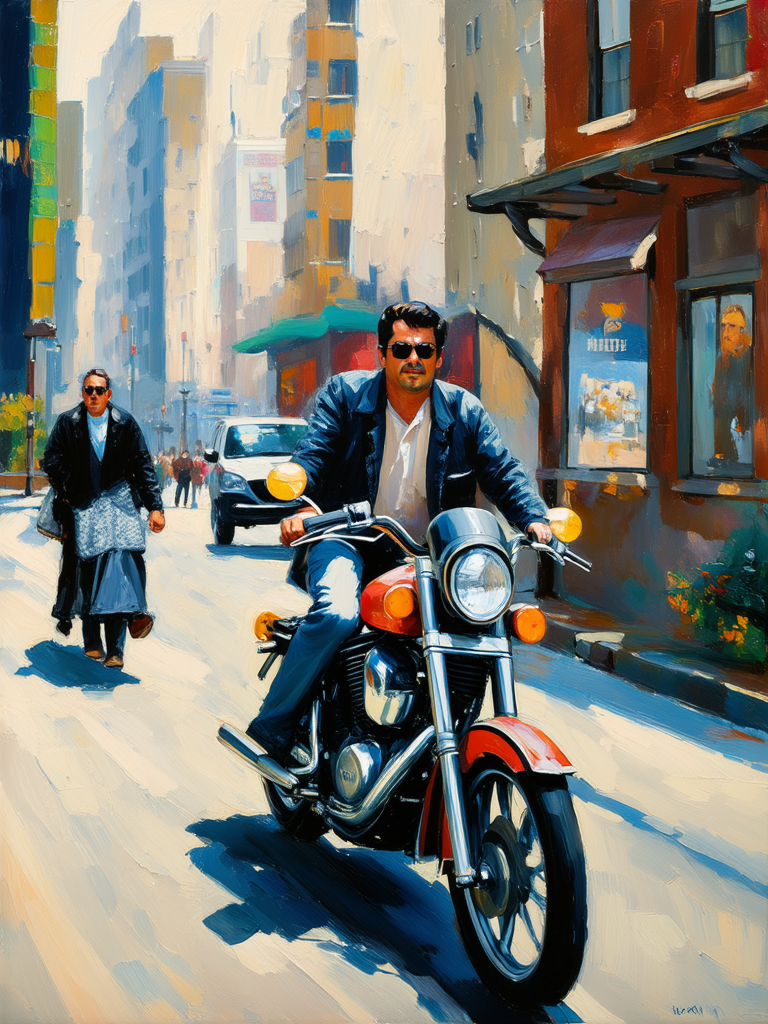 Man on a motorcycle