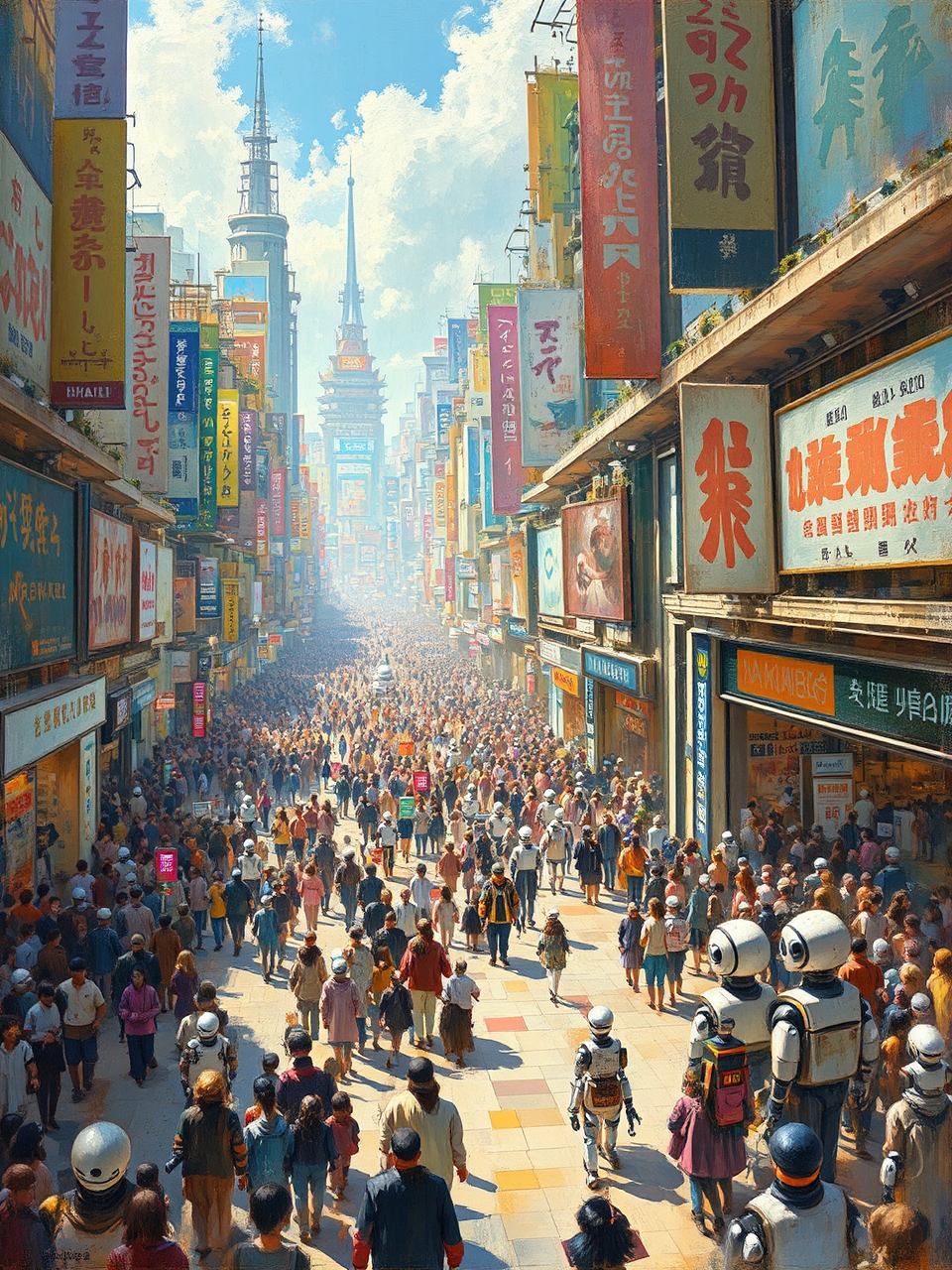 Open shopping mall with