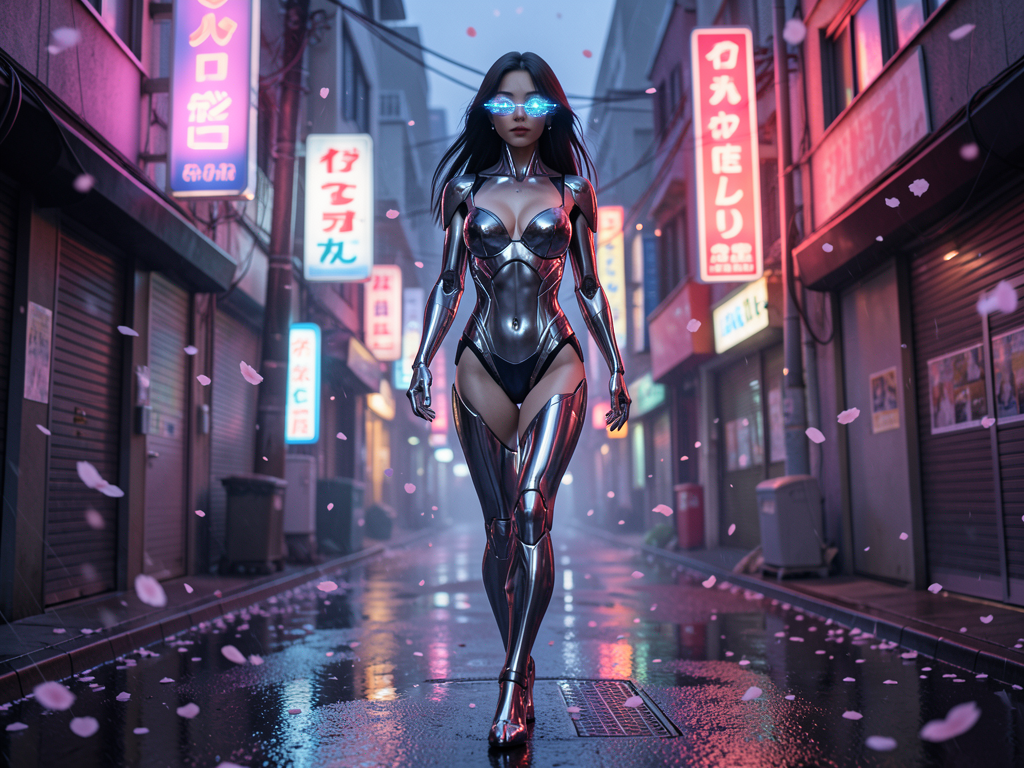 A cybernetic Japanese woman
