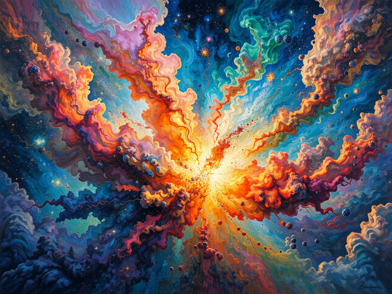 A colorful nebula explosion