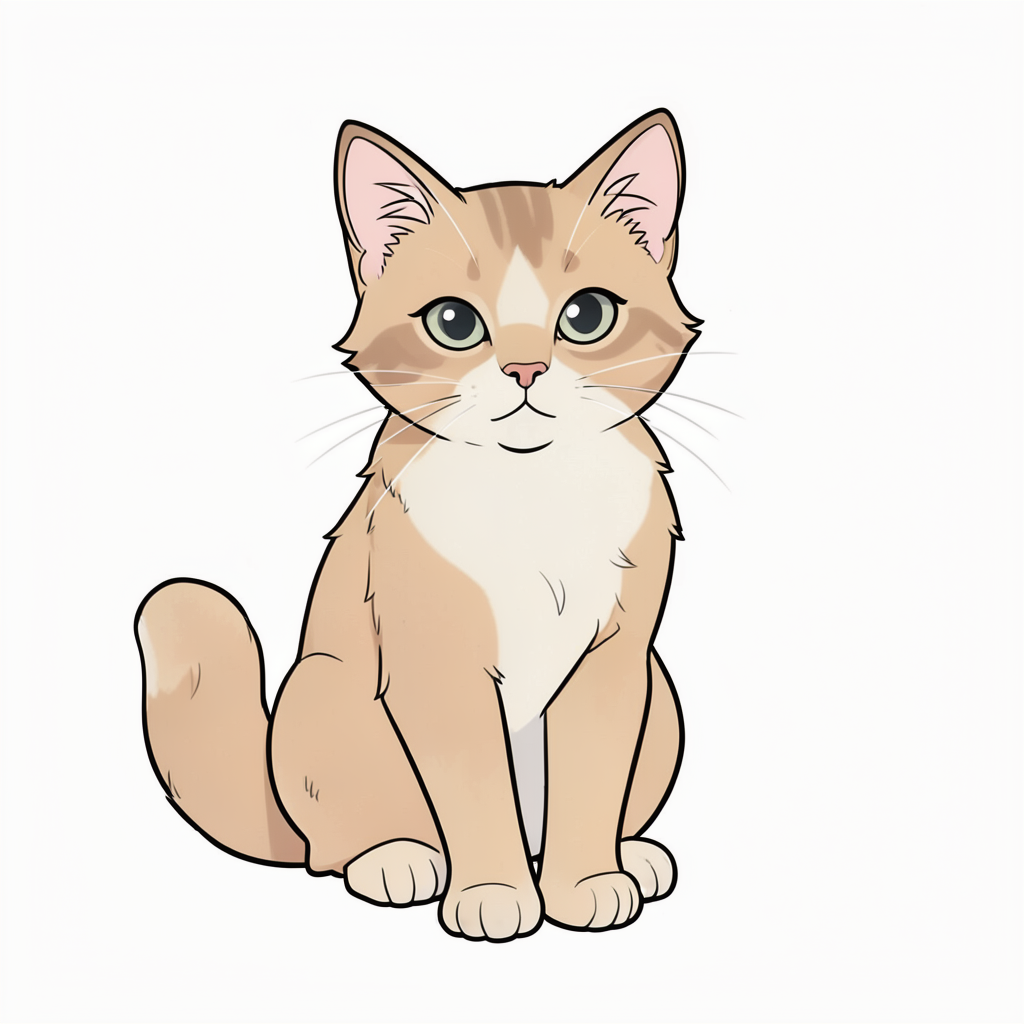 Fluffy orange cat with soft fur, sitting on a wooden windowsill, sunlight dappling its face. Warm...