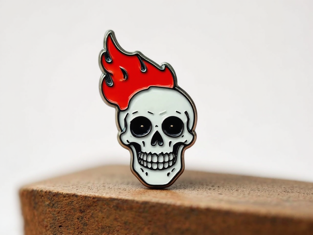 Retro minimalist smiling skull