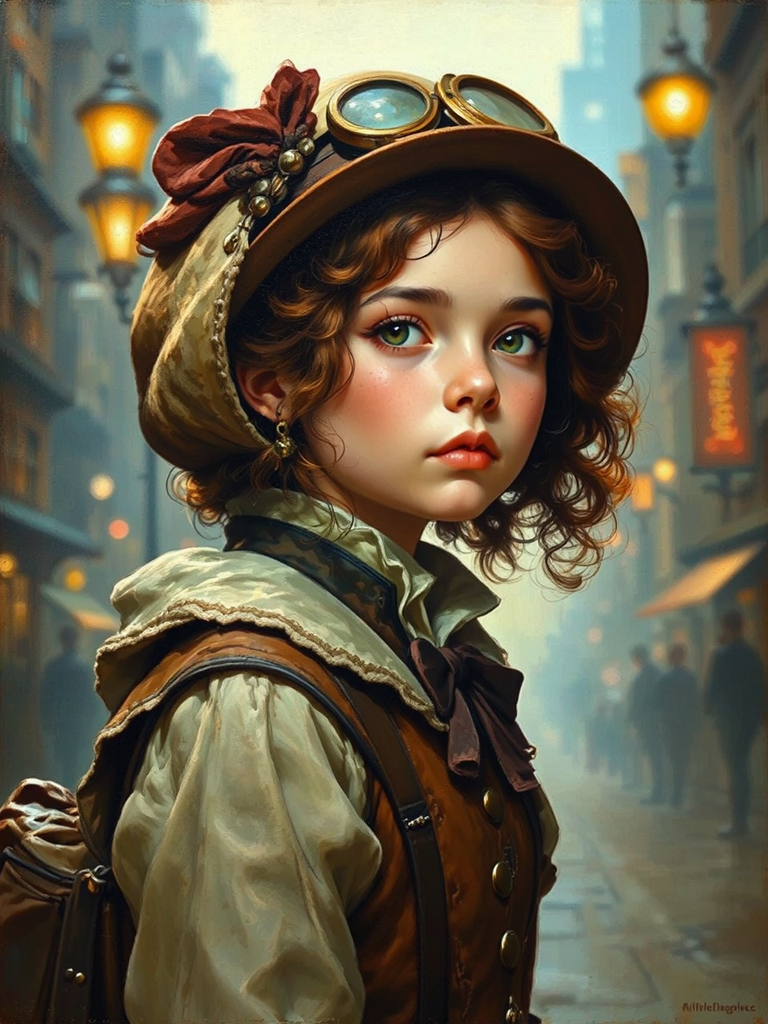 Young girl in steampunk