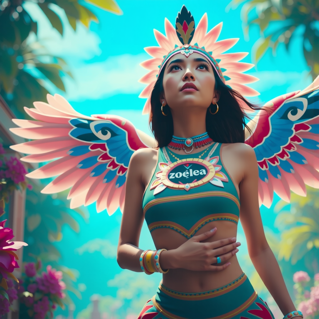 Dancing eagle woman goddess.