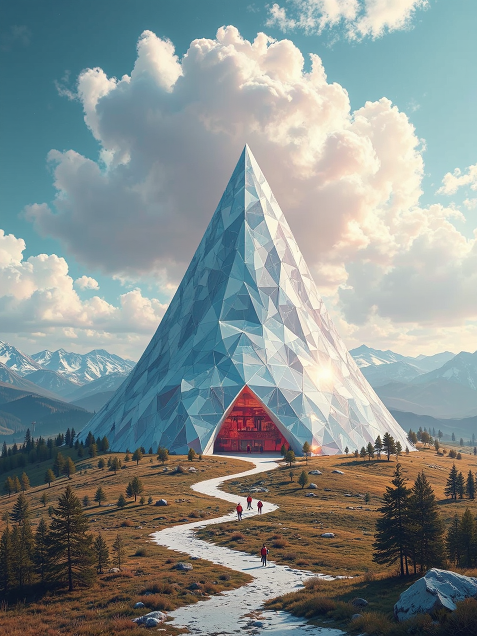 Geodesic landscape with metal