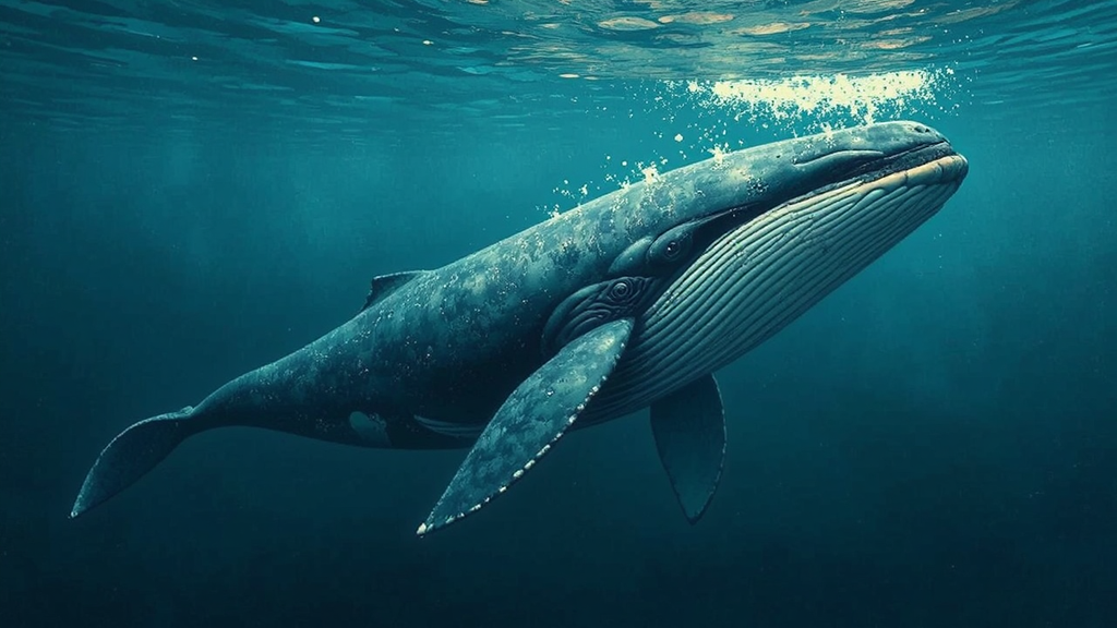 A whale underwater in