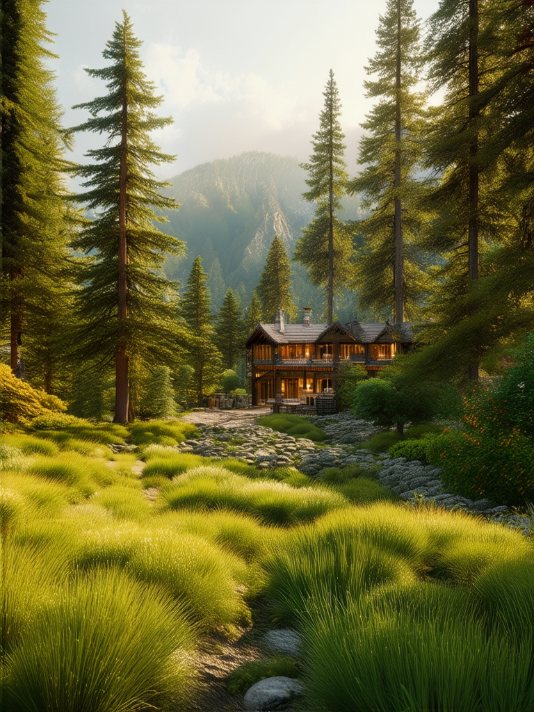 Dreamy landscape with lush