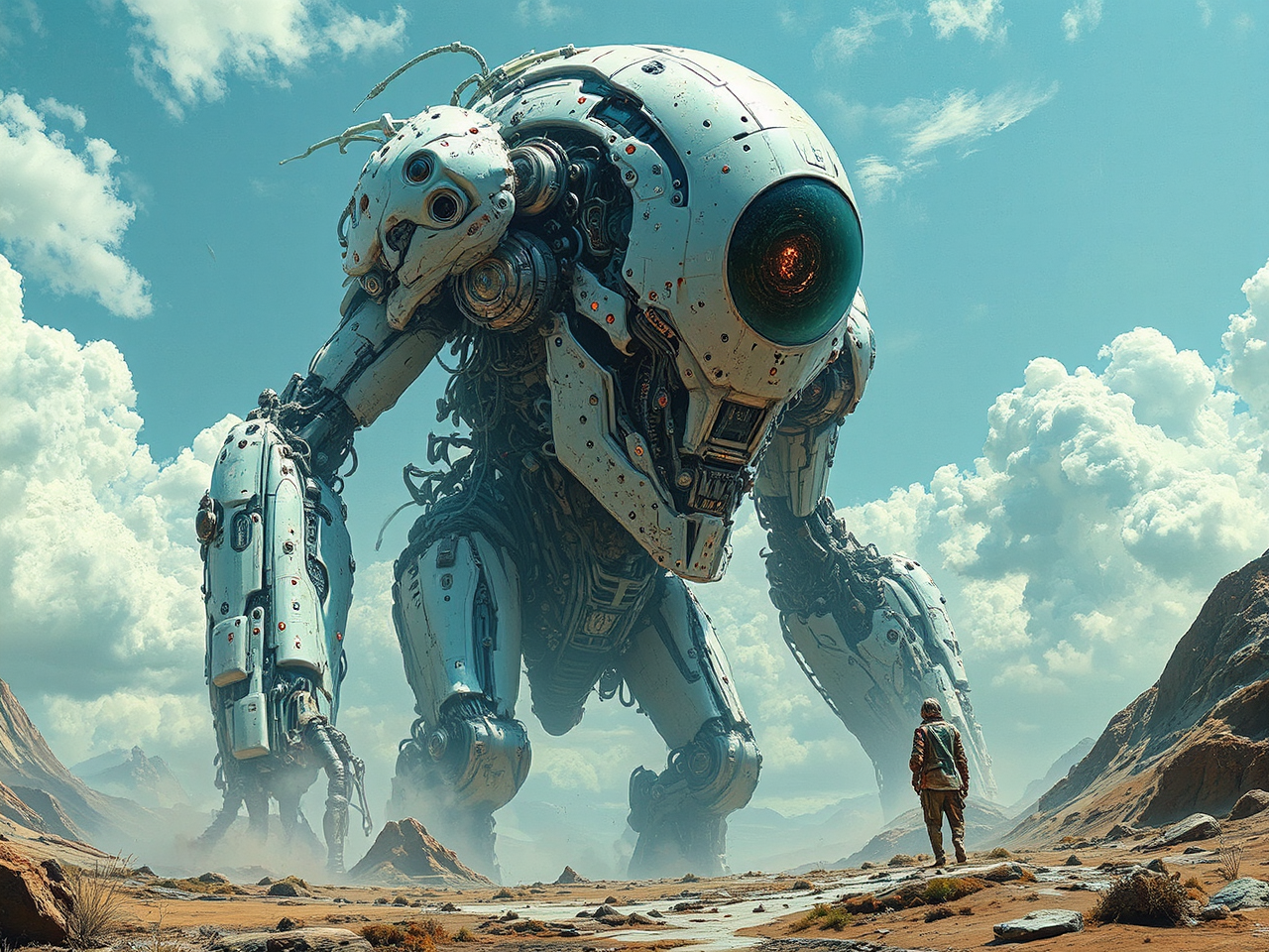 Giant cyborg in a