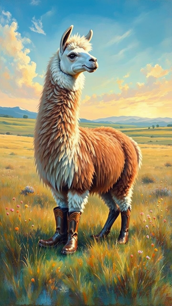 Llama in meadow at