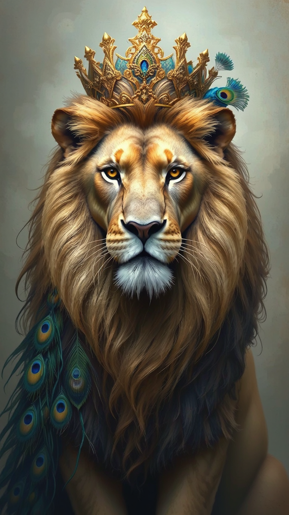 Lion with regal golden