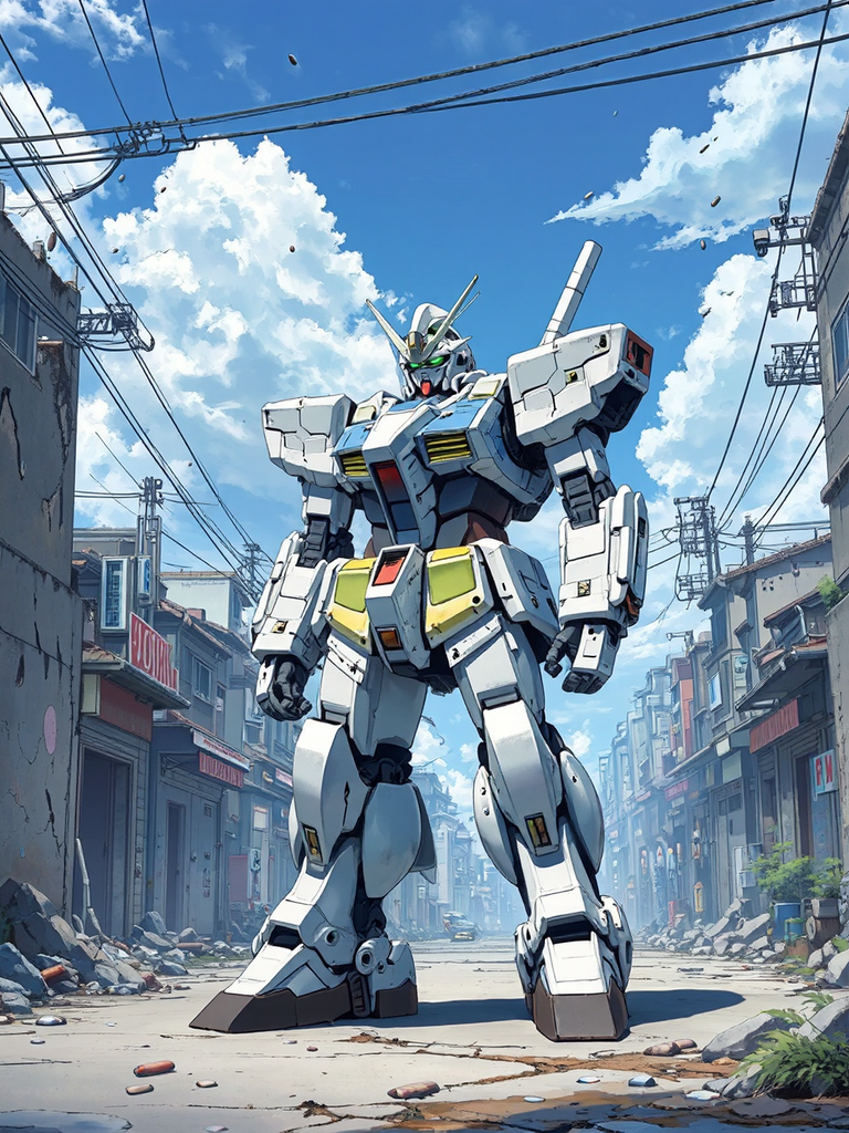 Gundam mech in Japanese