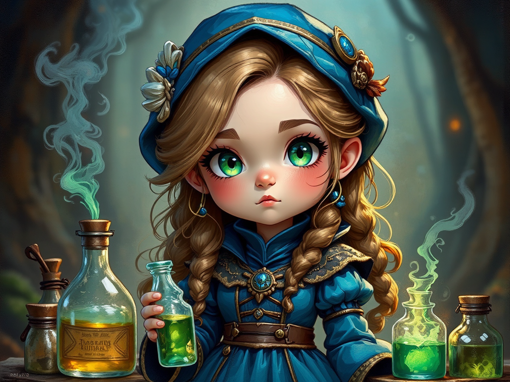 Girl Alchemist in Blue