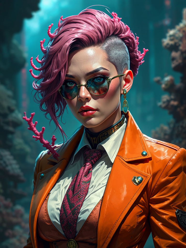 Cyberpunk-themed artwork of a