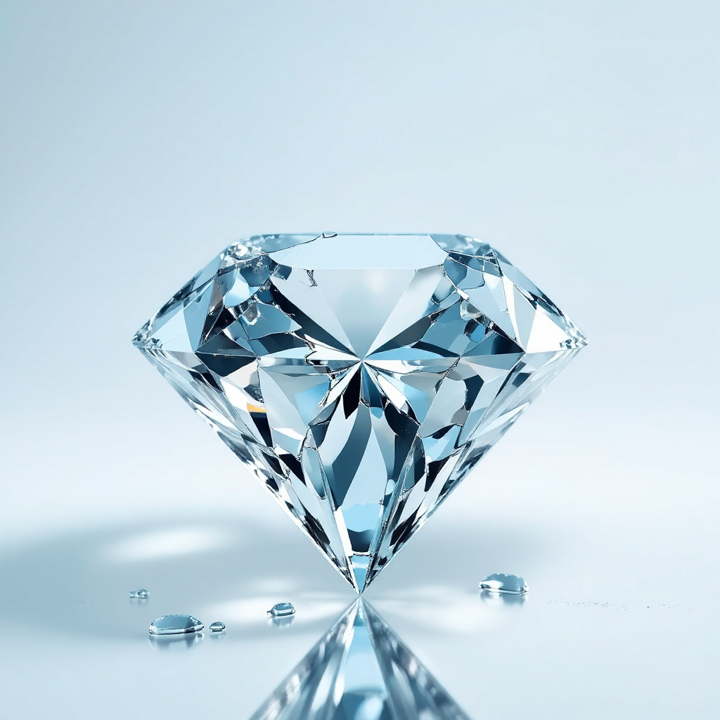 Diamond broken in reflection.