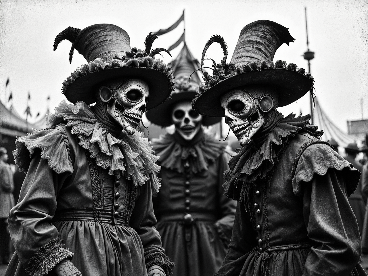 Carnival performers in a