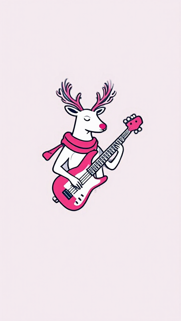 Reindeer plays electric keyboard