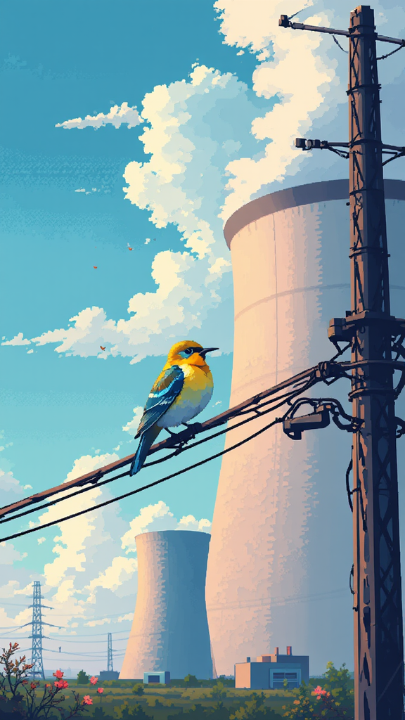 Bird on power line