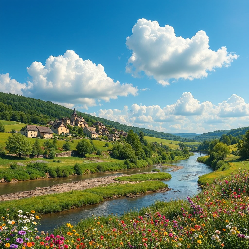 Typical Dordogne landscape with