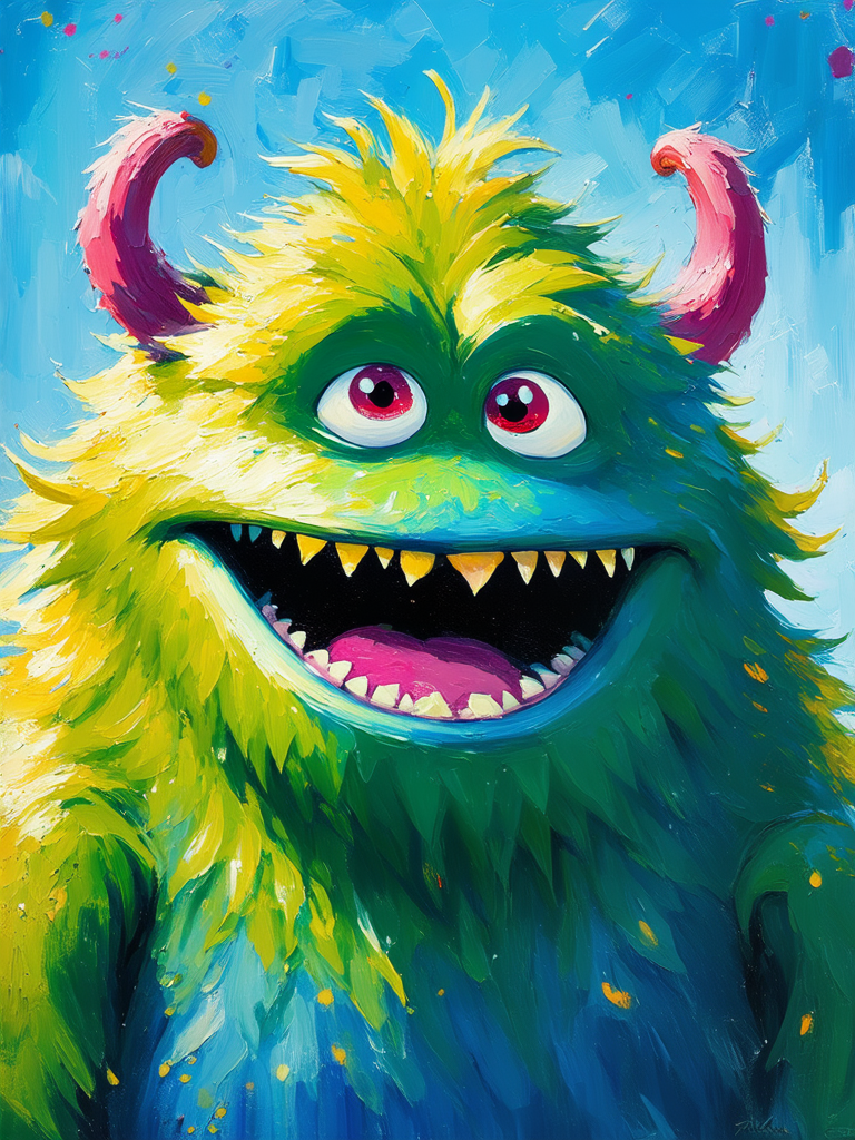 A happy monster in