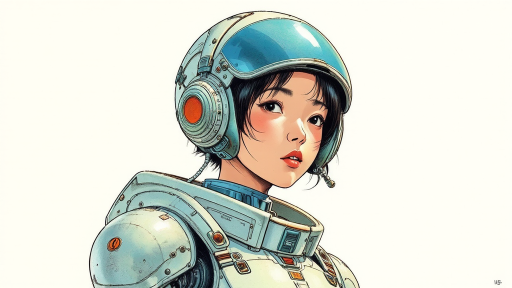 Teenage Asian android in