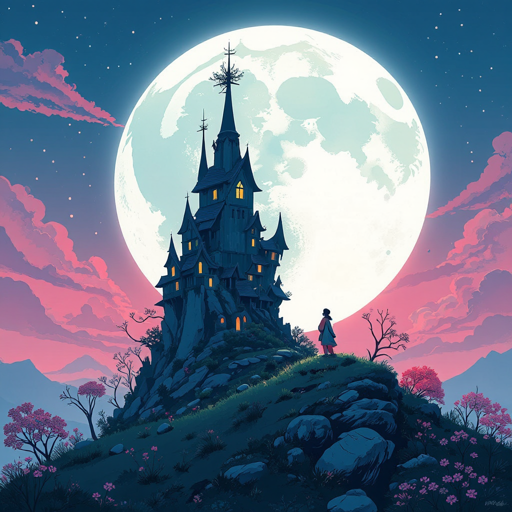 A surreal moonlit fantasy