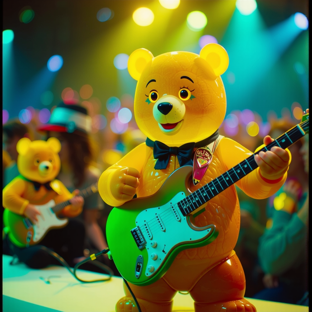 Gummy bear performs at