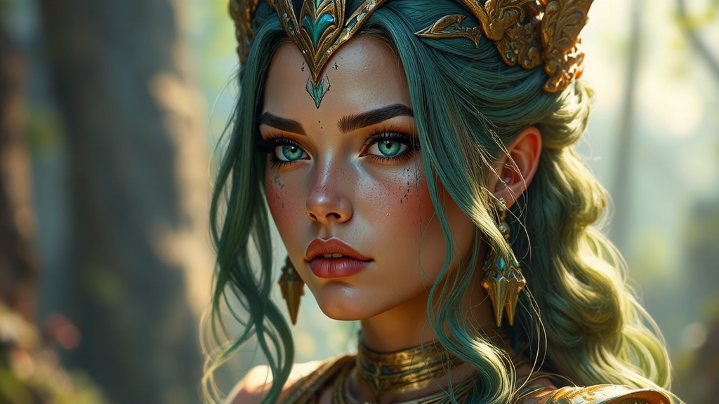 Teak goddess in a