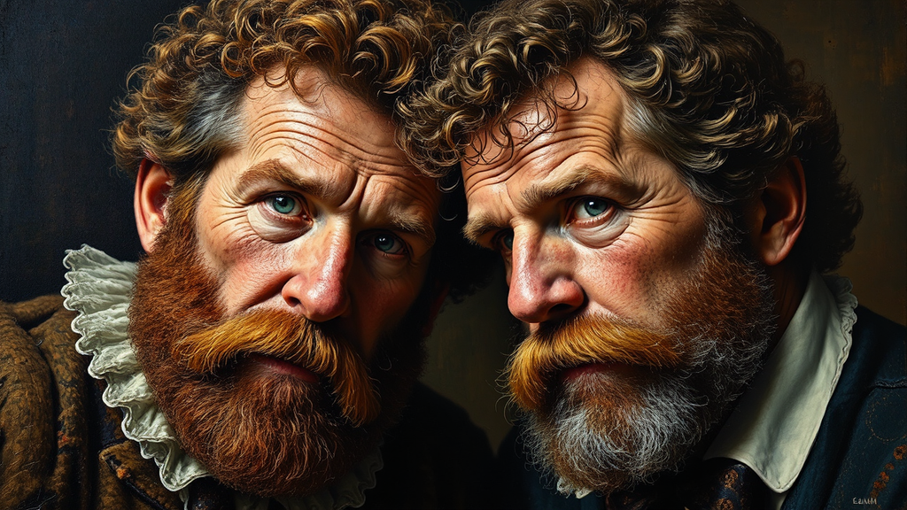 Renaissance-style portrait of two