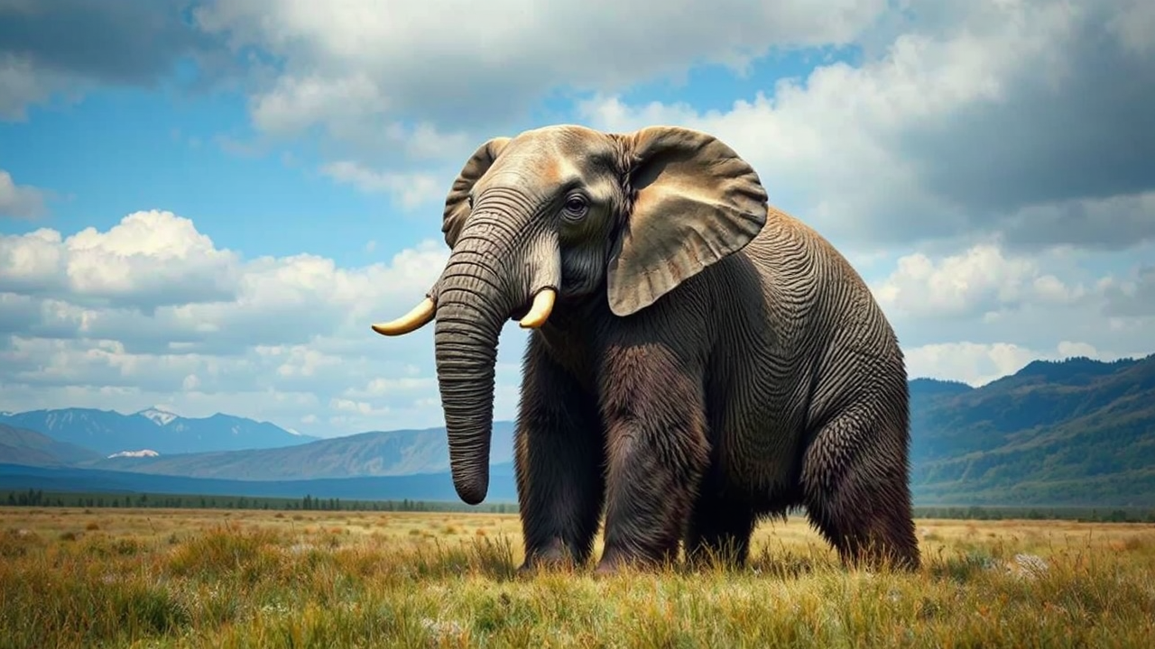 Elephant head on grizzly