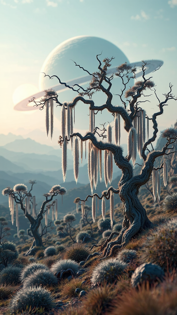 Alien landscape with strange