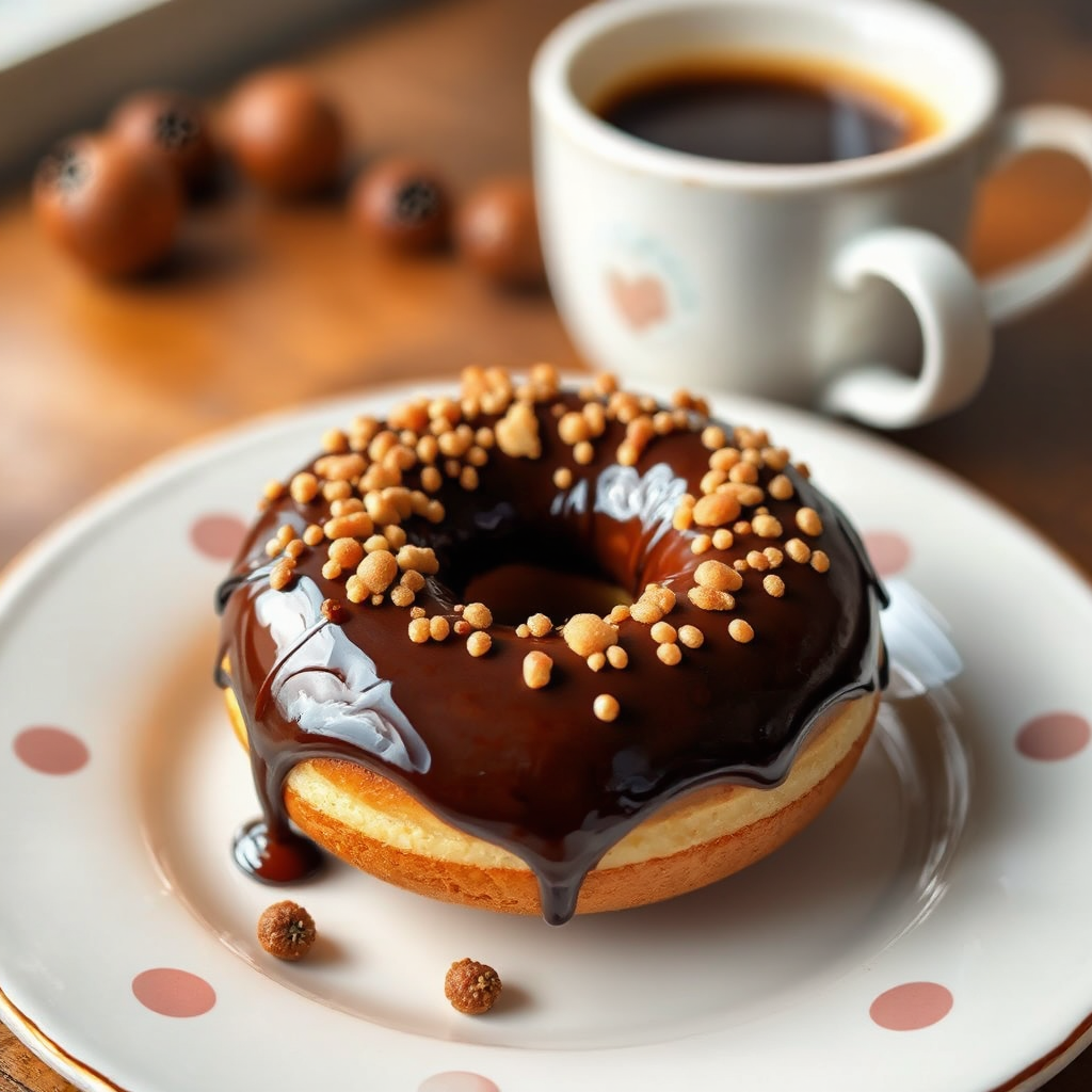 Beautiful hazelnut donut with