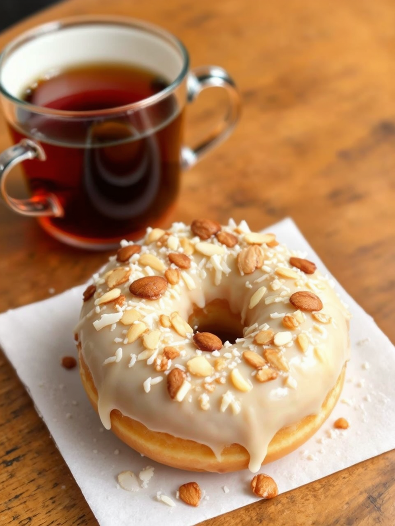 Donut topped with white