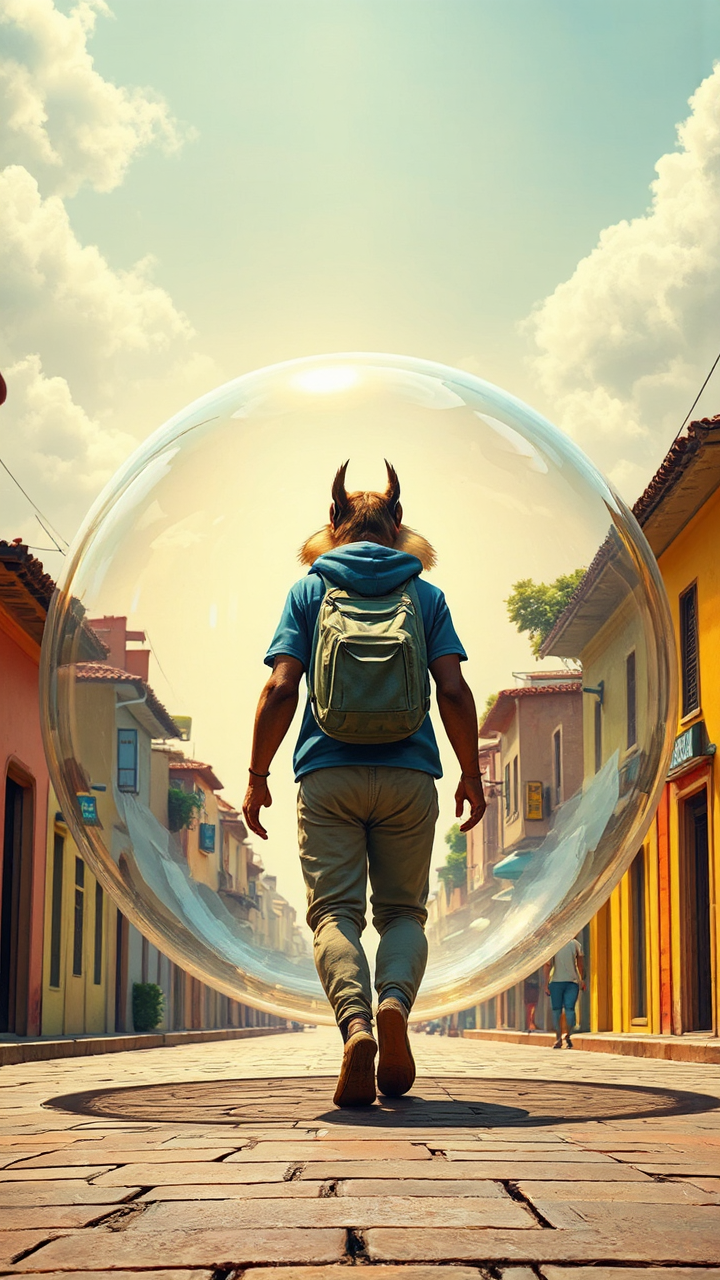 A person walks in