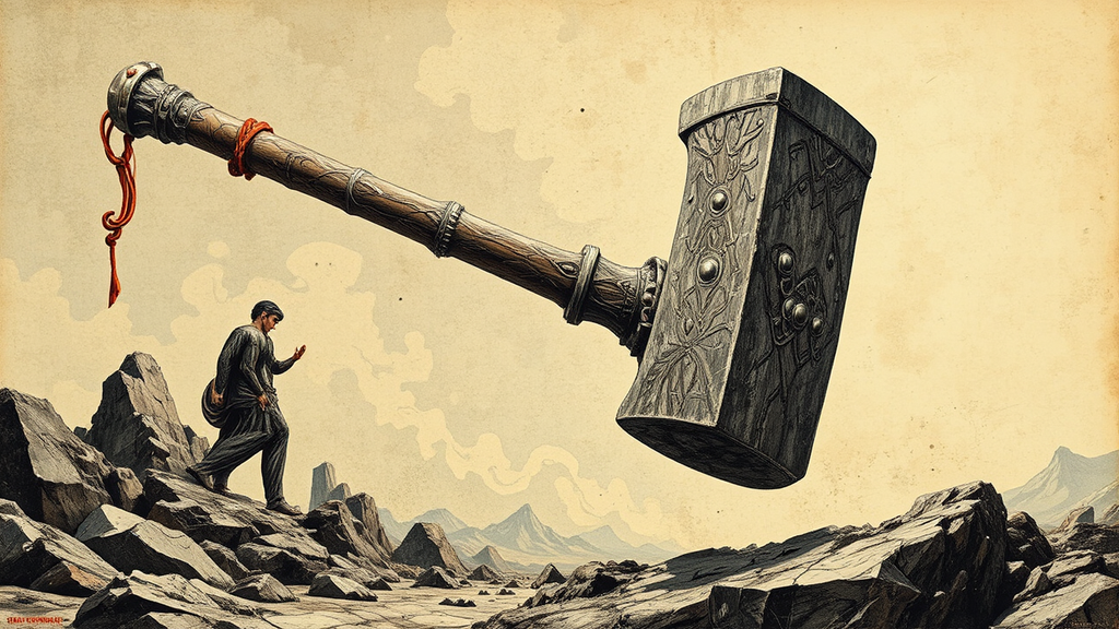 Ancient hammer in surreal